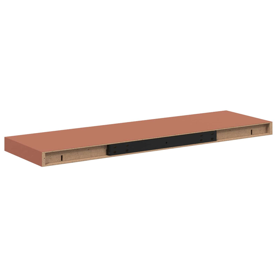 Wandplank met opslag 2 pcs Rood 90 x 23,5 x 4 cm Bewerkt hout