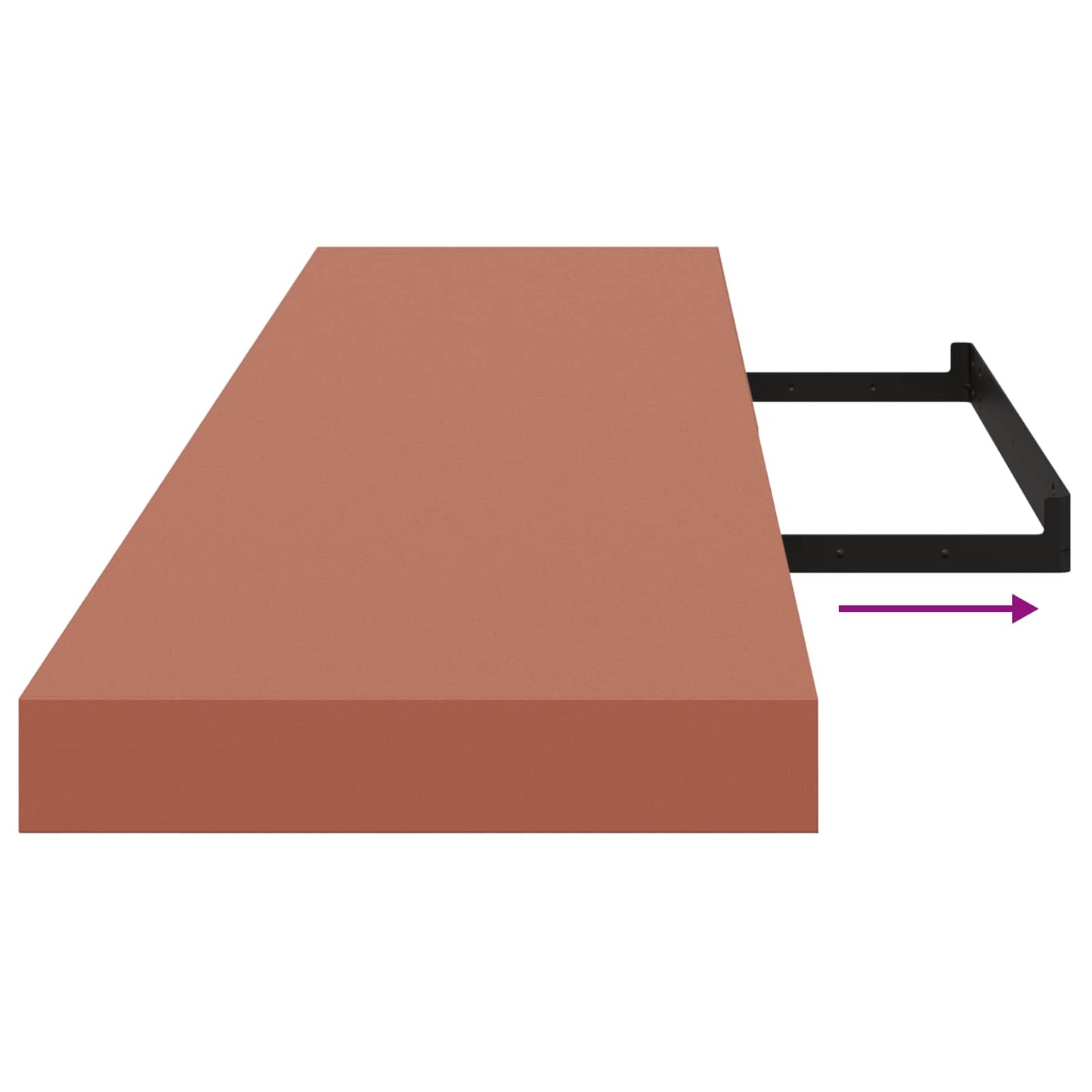 Wandplank Wandgemonteerd Rood 120 x 23,5 x 4 cm Bewerkt hout