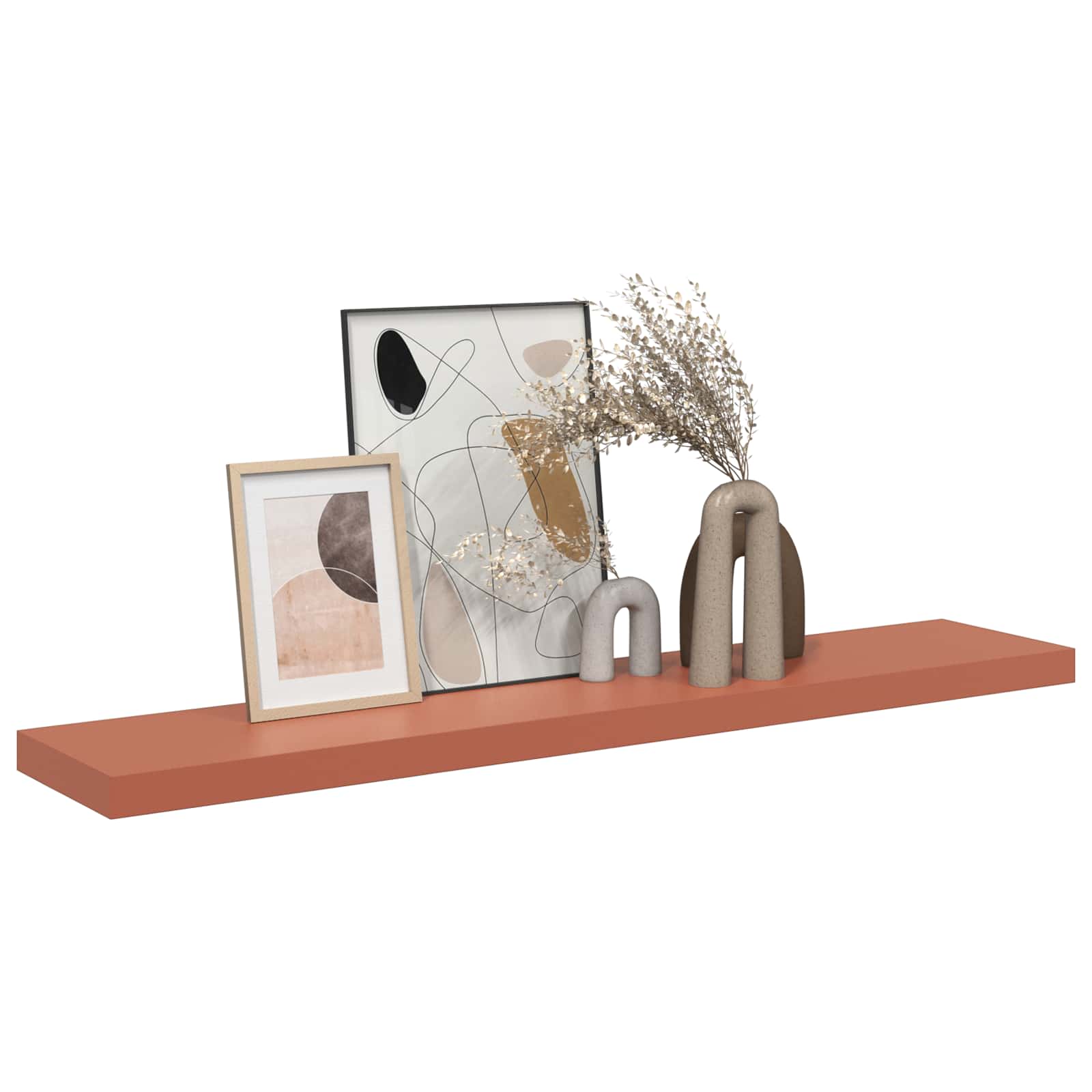 Wandplank Wandgemonteerd Rood 120 x 23,5 x 4 cm Bewerkt hout
