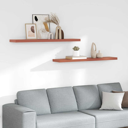 Wandplank met opslag 2 pcs Rood 120 x 23,5 x 4 cm Bewerkt hout