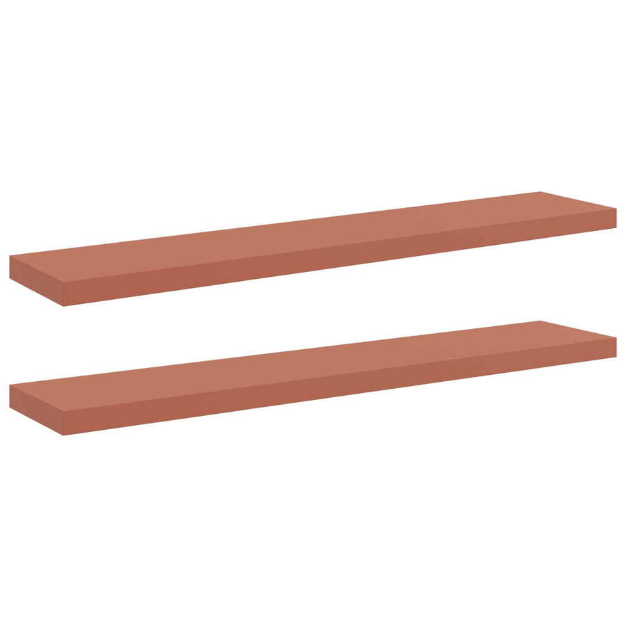 Wandplank met opslag 2 pcs Rood 120 x 23,5 x 4 cm Bewerkt hout