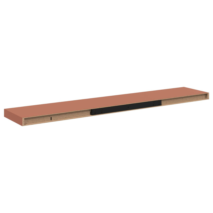 Wandplank met opslag 2 pcs Rood 120 x 23,5 x 4 cm Bewerkt hout