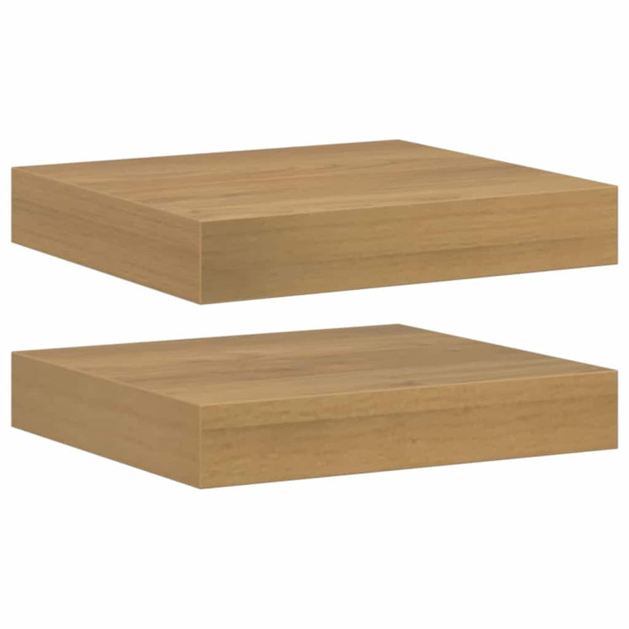 Wandplank met opslag 2 pcs Bruin 23 x 23,5 x 4 cm Bewerkt hout