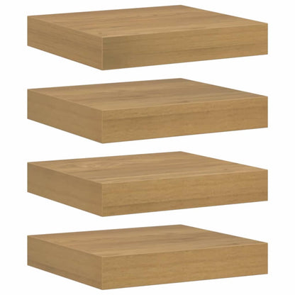 Wandplank met opslag 4 pcs Bruin 23 x 23,5 x 4 cm Bewerkt hout