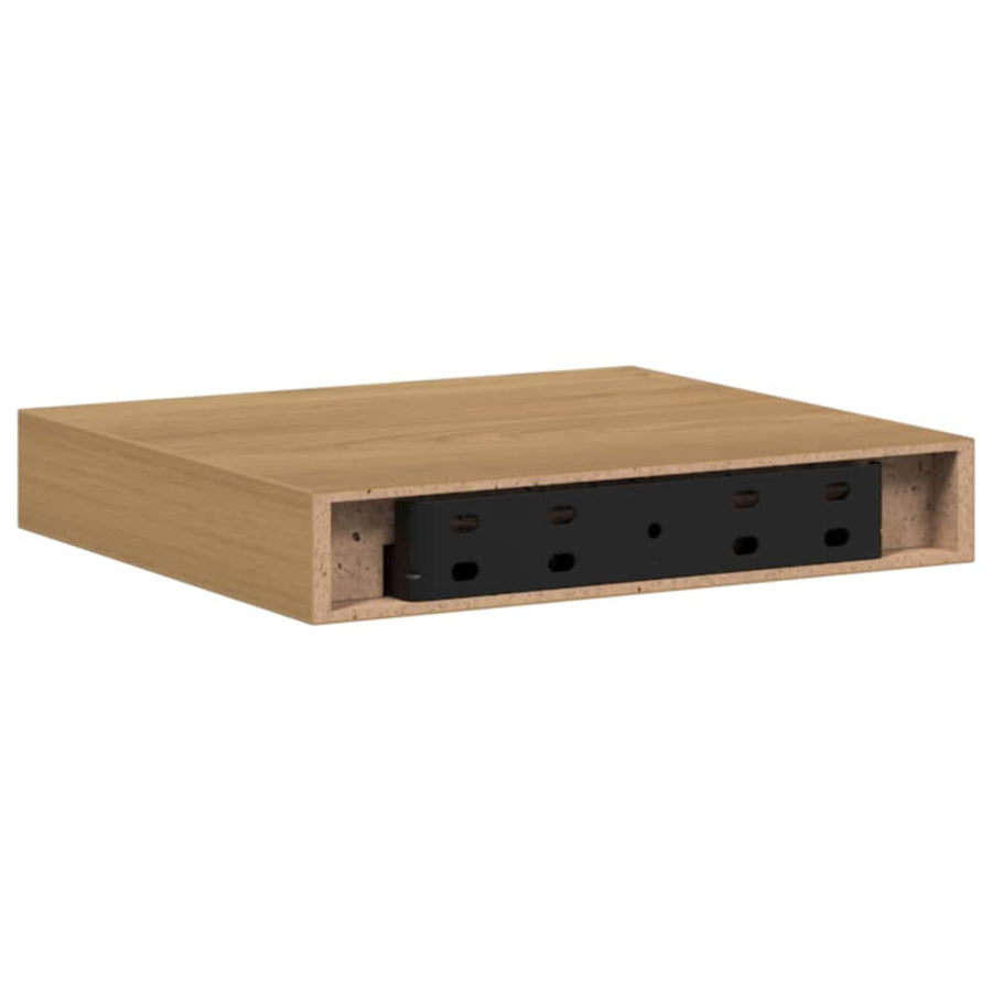 Wandplank met opslag 4 pcs Bruin 23 x 23,5 x 4 cm Bewerkt hout