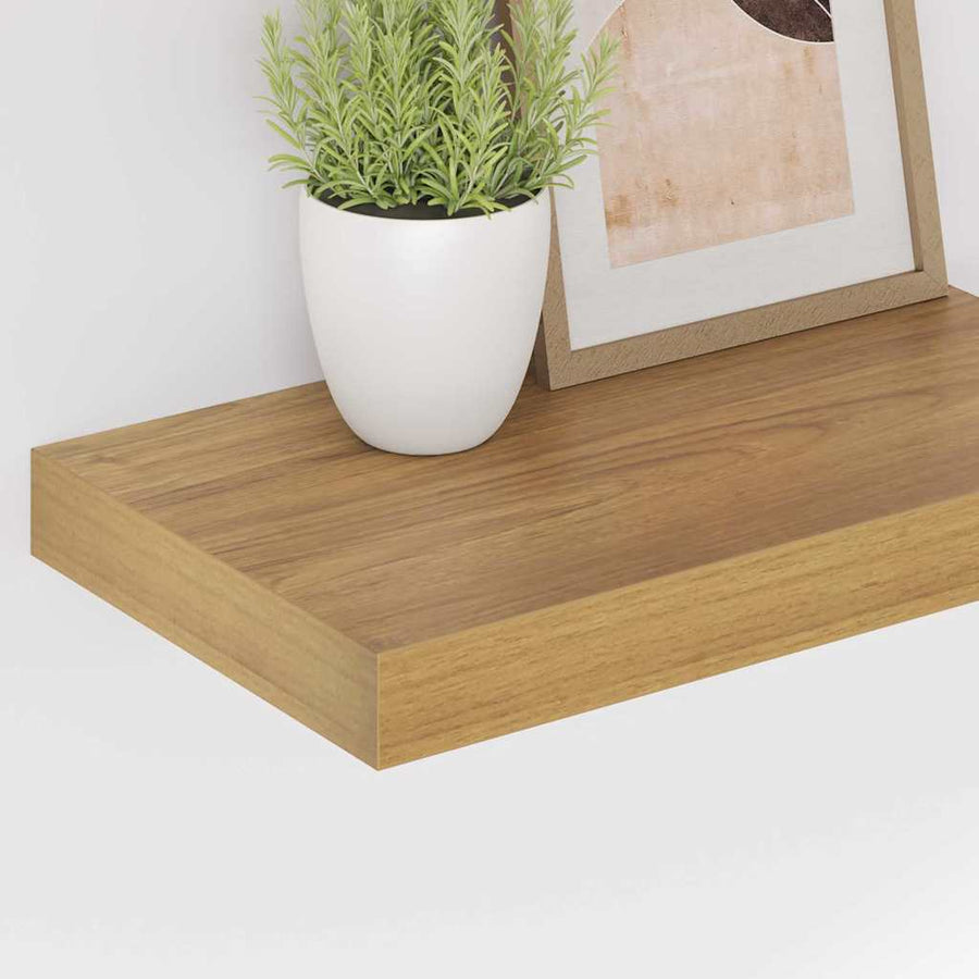 Wandplank met opslag 2 pcs Bruin 40 x 23,5 x 4 cm Bewerkt hout