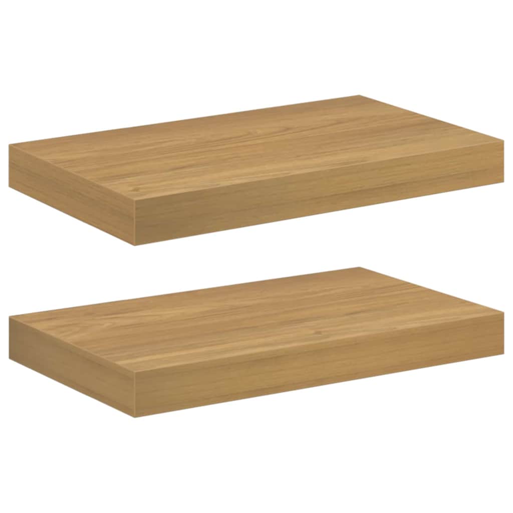 Wandplank met opslag 2 pcs Bruin 40 x 23,5 x 4 cm Bewerkt hout
