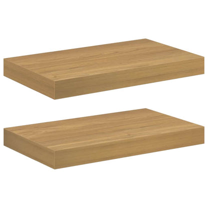 Wandplank met opslag 2 pcs Bruin 40 x 23,5 x 4 cm Bewerkt hout