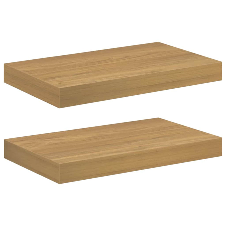 Wandplank met opslag 2 pcs Bruin 40 x 23,5 x 4 cm Bewerkt hout