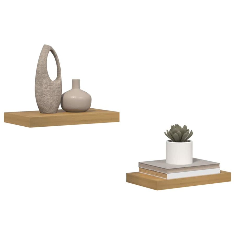 Wandplank met opslag 2 pcs Bruin 40 x 23,5 x 4 cm Bewerkt hout