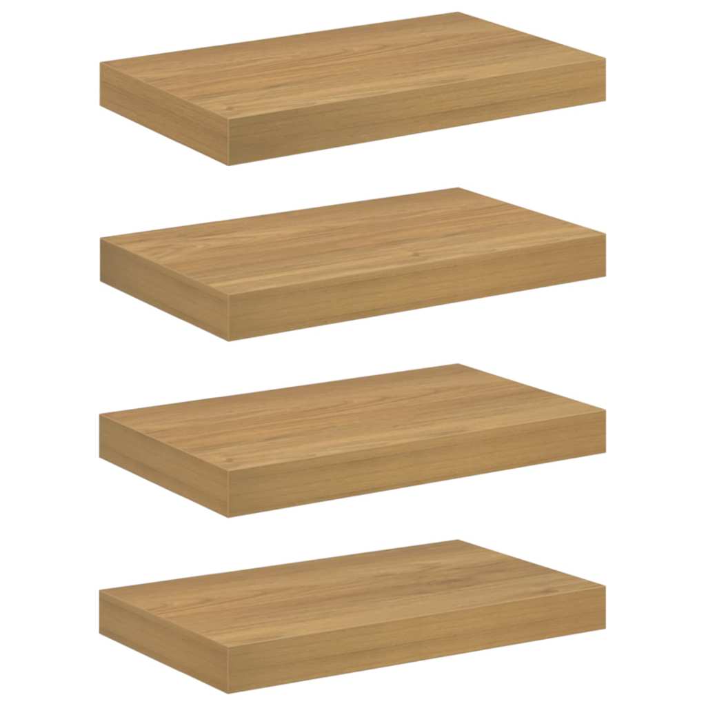 Wandplank met opslag 4 pcs Bruin 40 x 23,5 x 4 cm Bewerkt hout