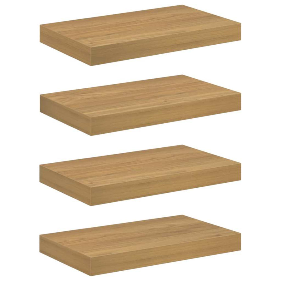 Wandplank met opslag 4 pcs Bruin 40 x 23,5 x 4 cm Bewerkt hout