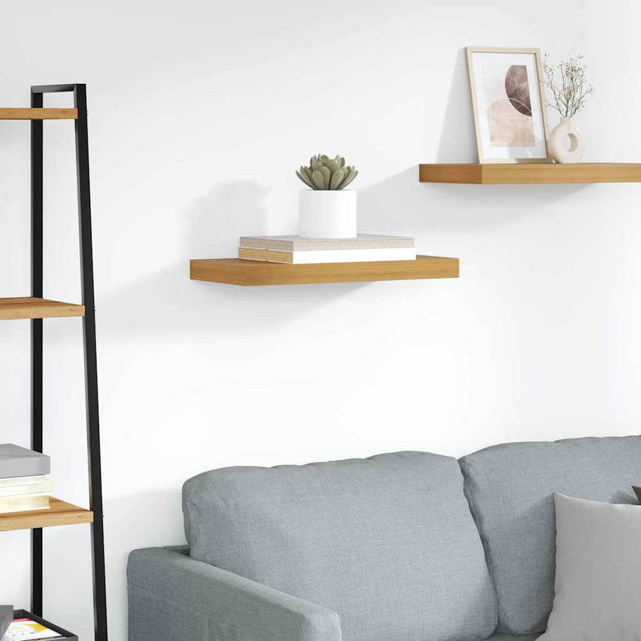 Wandplank Wandgemonteerd Bruin 50 x 23 x 4 cm Bewerkt hout