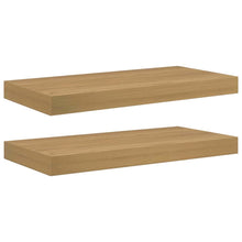 Wandplank met opslag 2 pcs Bruin 50 x 23 x 4 cm Bewerkt hout