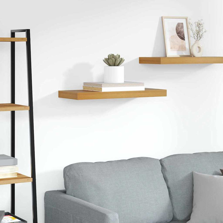 Wandplank Wandgemonteerd Bruin 50 x 23 x 4 cm Bewerkt hout