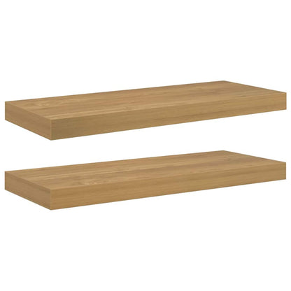 Wandplank met opslag 2 pcs Bruin 50 x 23 x 4 cm Bewerkt hout