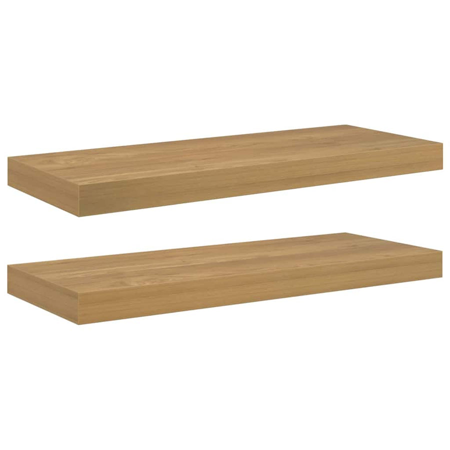Wandplank met opslag 2 pcs Bruin 50 x 23 x 4 cm Bewerkt hout