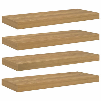 Wandplank met opslag 4 pcs Bruin 50 x 23 x 4 cm Bewerkt hout