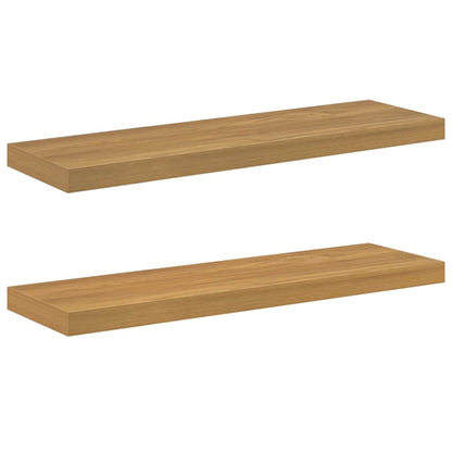 Wandplank met opslag 2 pcs Bruin 80 x 23,5 x 4 cm Bewerkt hout