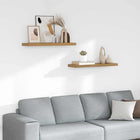 Wall shelf with storage 2 pcs Brown 90 x 23.5 x 4 cm Engineered wood