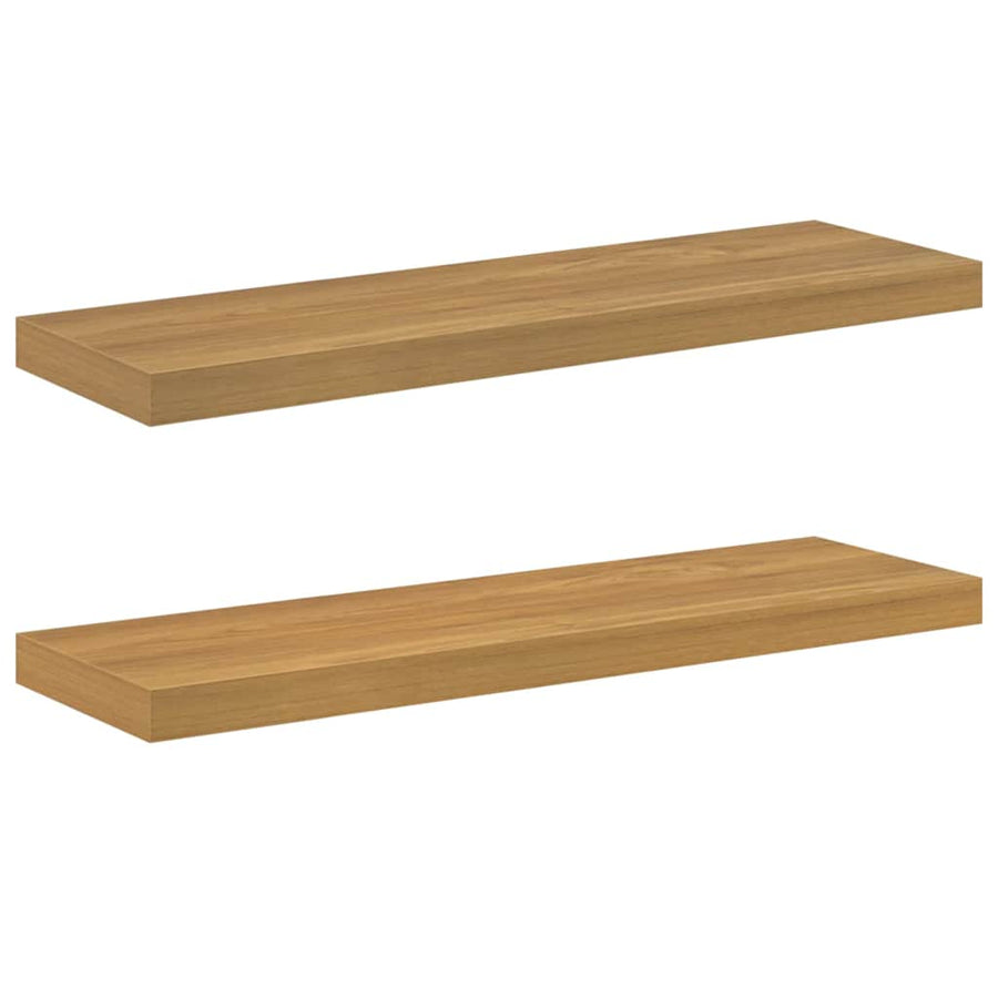 Wandplank met opslag 2 pcs Bruin 90 x 23,5 x 4 cm Bewerkt hout