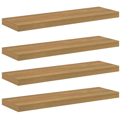 Wandplank met opslag 4 pcs Bruin 90 x 23,5 x 4 cm Bewerkt hout