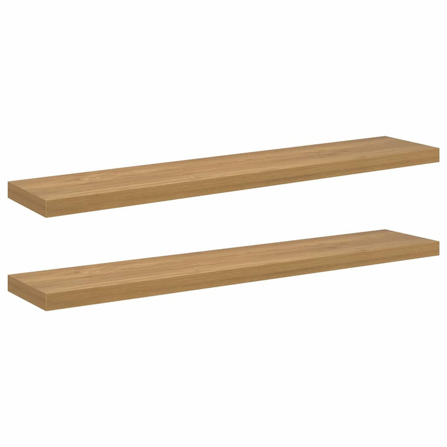 Wandplank met opslag 2 pcs Bruin 120 x 23,5 x 4 cm Bewerkt hout
