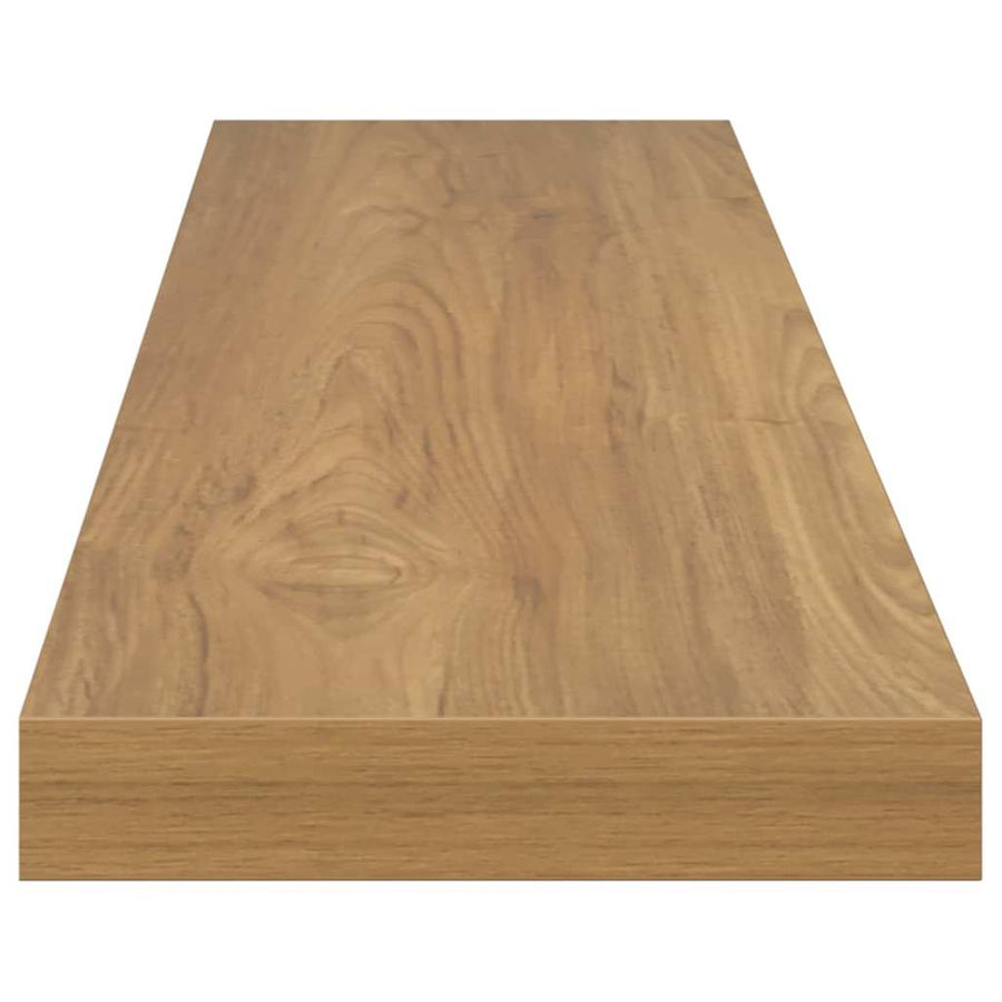 Wandplank met opslag 2 pcs Bruin 120 x 23,5 x 4 cm Bewerkt hout