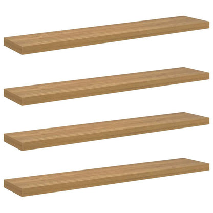 Wandplank met opslag 4 pcs Bruin 120 x 23,5 x 4 cm Bewerkt hout