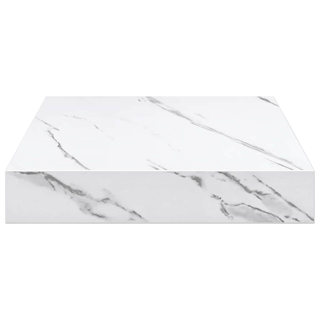 Wandplank met opslag Wit Marmer 23 x 23,5 x 4 cm Bewerkt hout