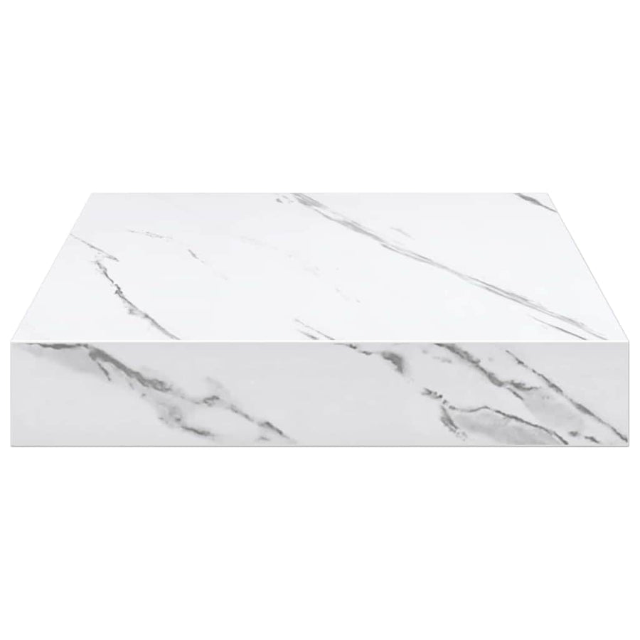 Wandplank met opslag Wit Marmer 23 x 23,5 x 4 cm Bewerkt hout