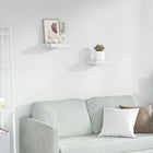 Wall shelf 2 pcs White Marble 23 x 23.5 x 4 cm Engineered wood