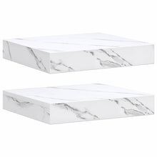 Wandplank 2 pcs Wit Marmer 23 x 23,5 x 4 cm Bewerkt hout