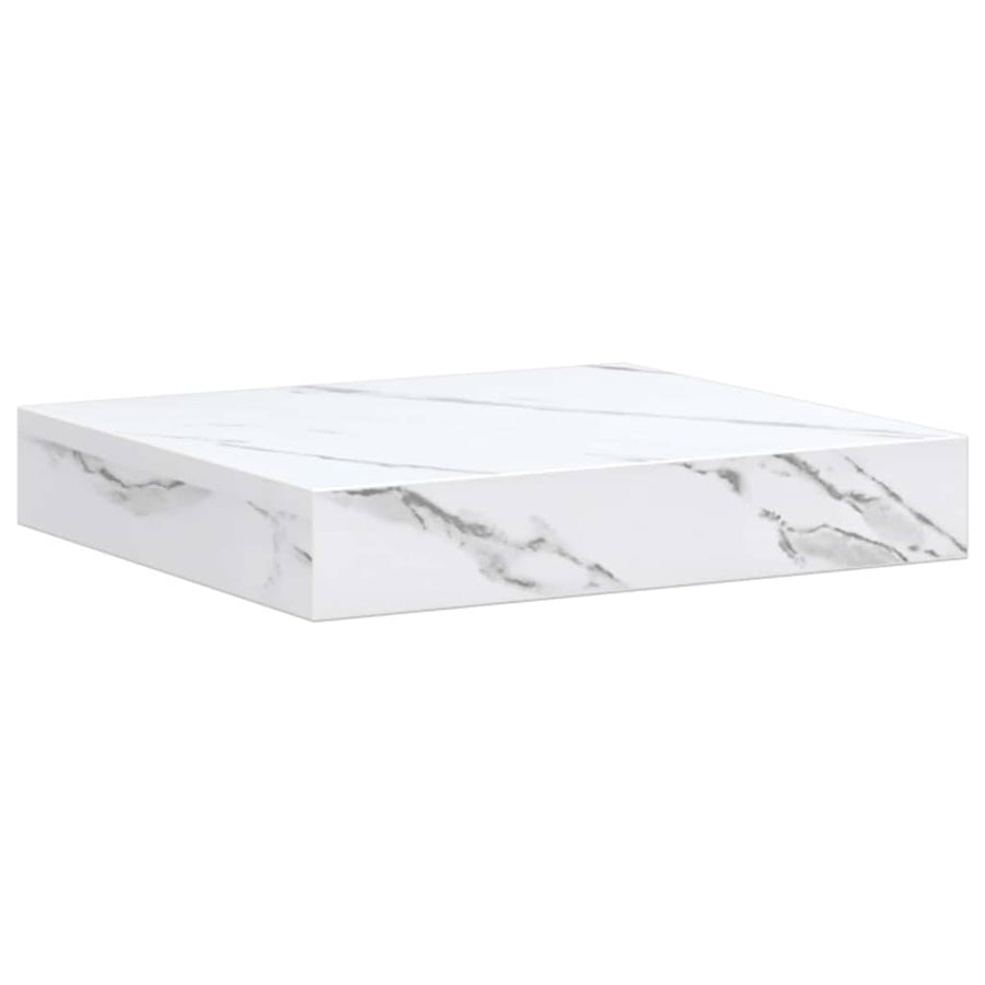 Wandplank 2 pcs Wit Marmer 23 x 23,5 x 4 cm Bewerkt hout