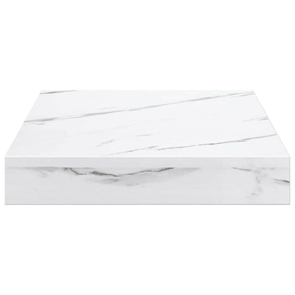 Wandplank 2 pcs Wit Marmer 23 x 23,5 x 4 cm Bewerkt hout