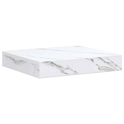 Wandplank 4 pcs Wit Marmer 23 x 23,5 x 4 cm Bewerkt hout