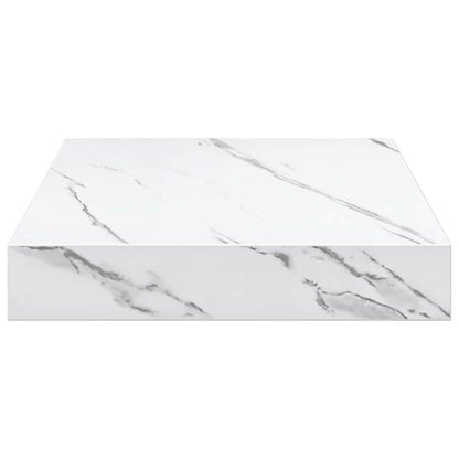 Wandplank 4 pcs Wit Marmer 23 x 23,5 x 4 cm Bewerkt hout