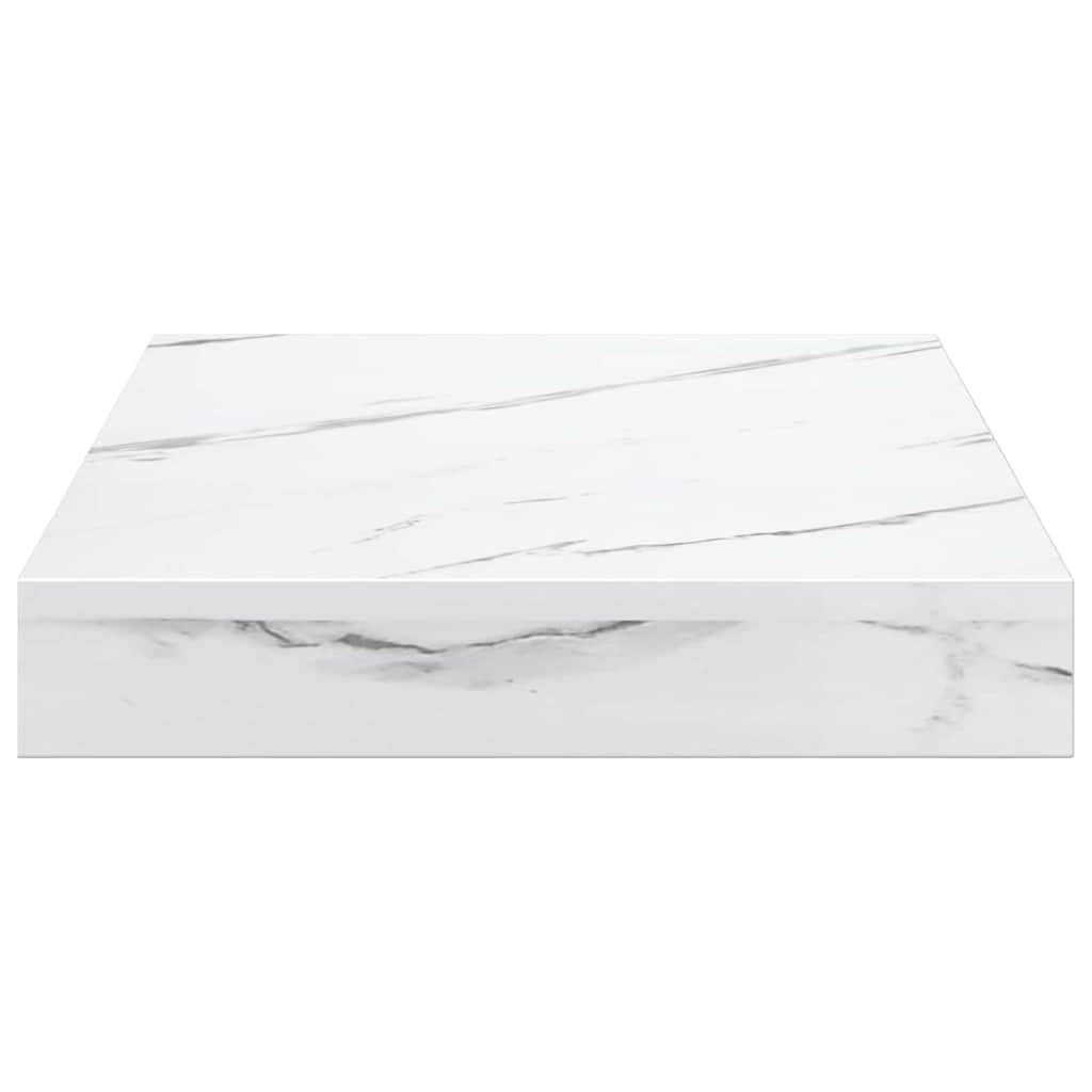 Wandplank 4 pcs Wit Marmer 23 x 23,5 x 4 cm Bewerkt hout