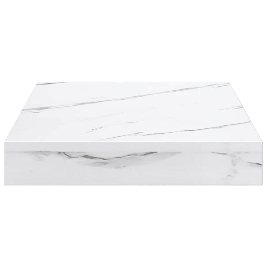 Wandplank 4 pcs Wit Marmer 23 x 23,5 x 4 cm Bewerkt hout