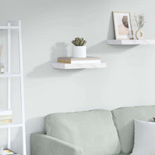 Wandplank met opslag Wit Marmer 40 x 23,5 x 4 cm Bewerkt hout