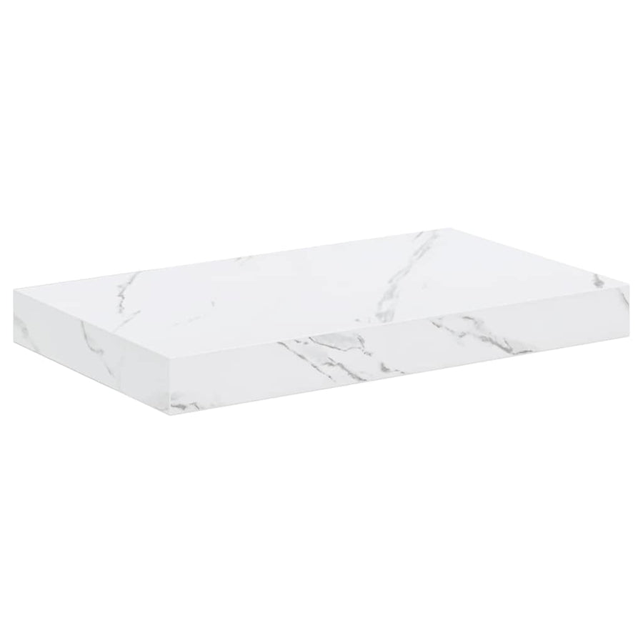 Wandplank met opslag Wit Marmer 40 x 23,5 x 4 cm Bewerkt hout