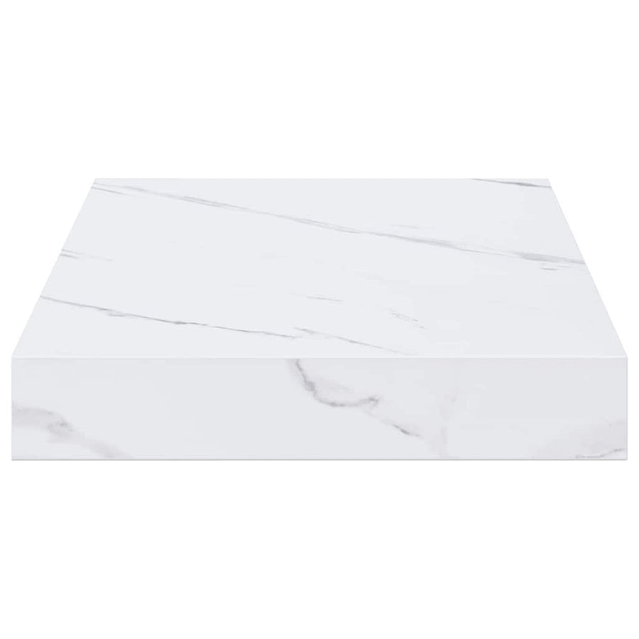 Wandplank met opslag Wit Marmer 40 x 23,5 x 4 cm Bewerkt hout