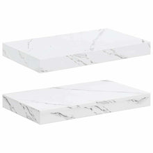 Wandplank 2 pcs Wit Marmer 40 x 23,5 x 4 cm Bewerkt hout