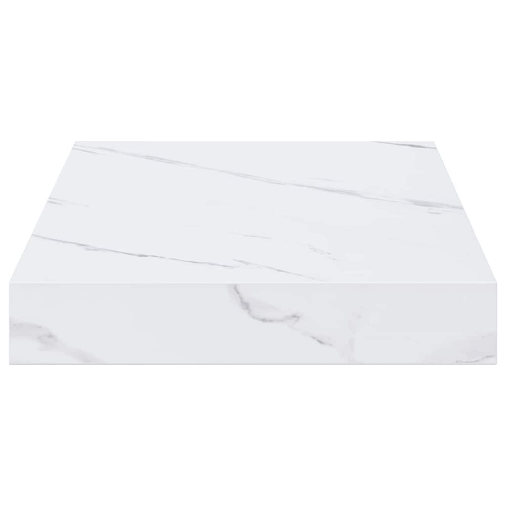 Wandplank 2 pcs Wit Marmer 40 x 23,5 x 4 cm Bewerkt hout