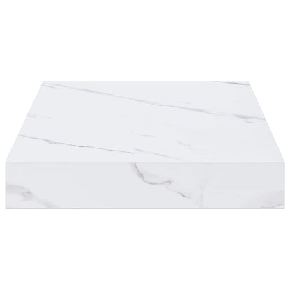 Wandplank 2 pcs Wit Marmer 40 x 23,5 x 4 cm Bewerkt hout