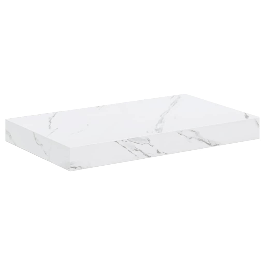 Wandplank 4 pcs Wit Marmer 40 x 23,5 x 4 cm Bewerkt hout