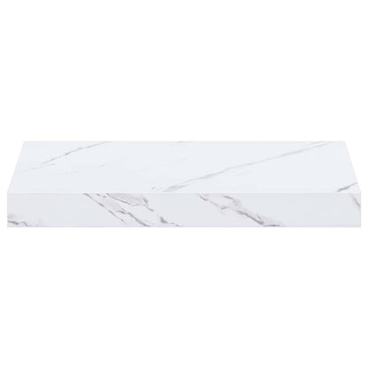 Wandplank 4 pcs Wit Marmer 40 x 23,5 x 4 cm Bewerkt hout
