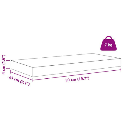 Wandplank Wandgemonteerd Wit Marmer 50 x 23 x 4 cm Bewerkt hout
