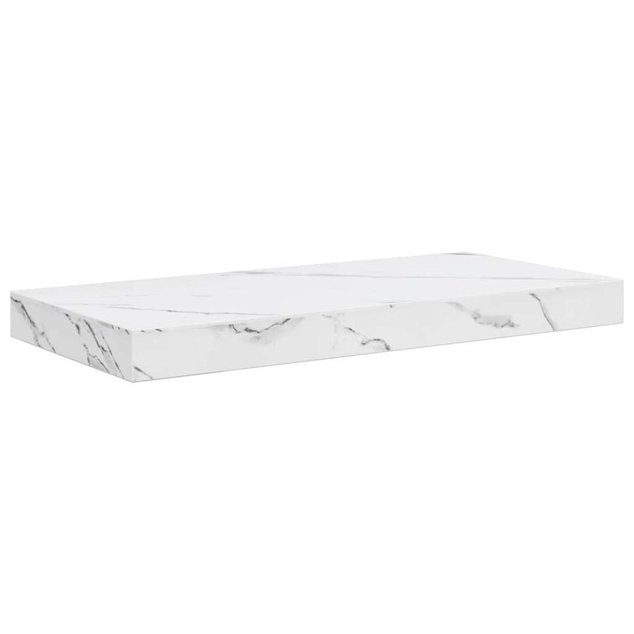 Wandplank 4 pcs Wit Marmer 50 x 23,5 x 4 cm Bewerkt hout