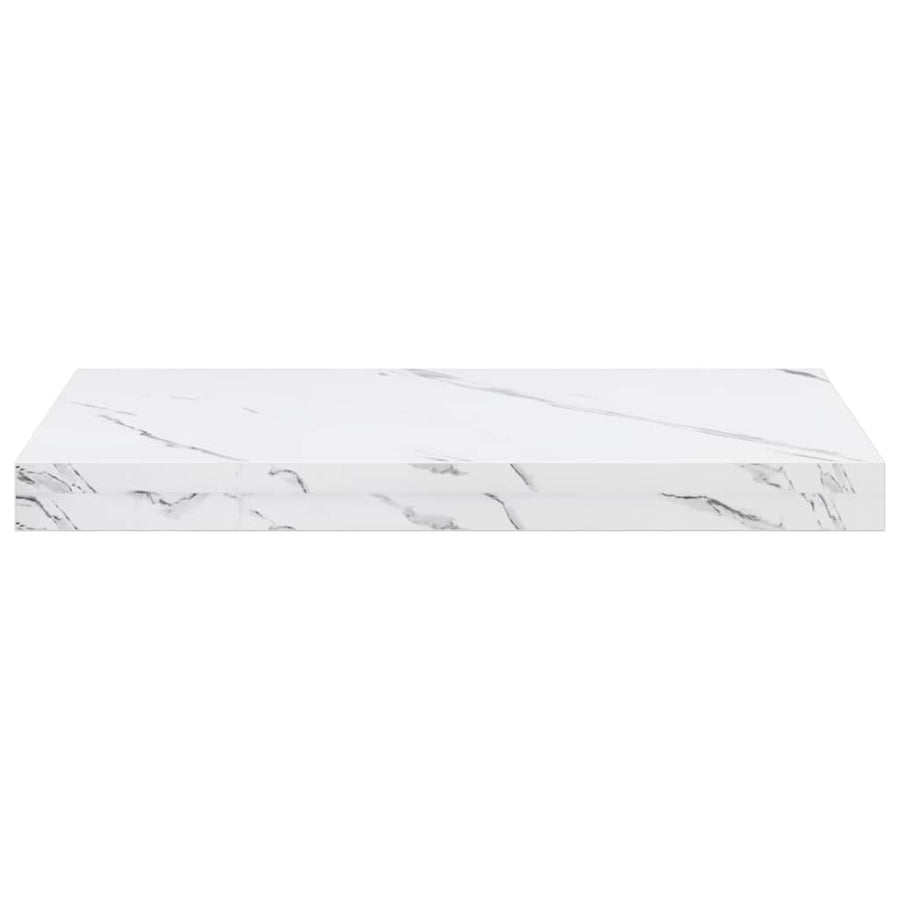 Wandplank 4 pcs Wit Marmer 50 x 23,5 x 4 cm Bewerkt hout
